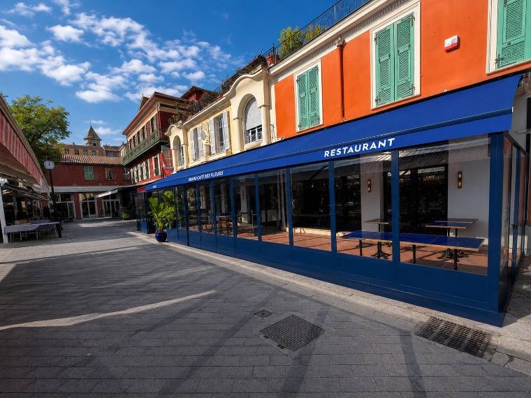 Fermeture de terrasse · Café des Fleurs